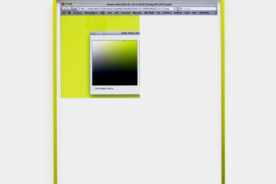 Color Picker 1 2010, Digital print, anodised aluminium frame, (51 x 35.5 cms / 20 1/8 x 14 ins), Cell Project Space