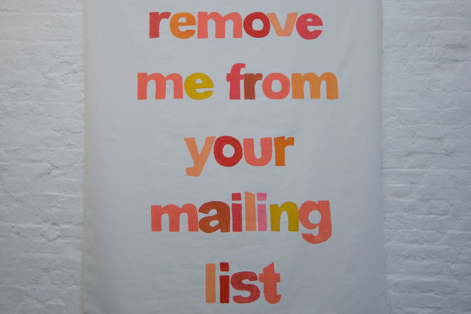 Annika Ström 'Please remove me from your mailing list/red', 2008, acrylic on canvas