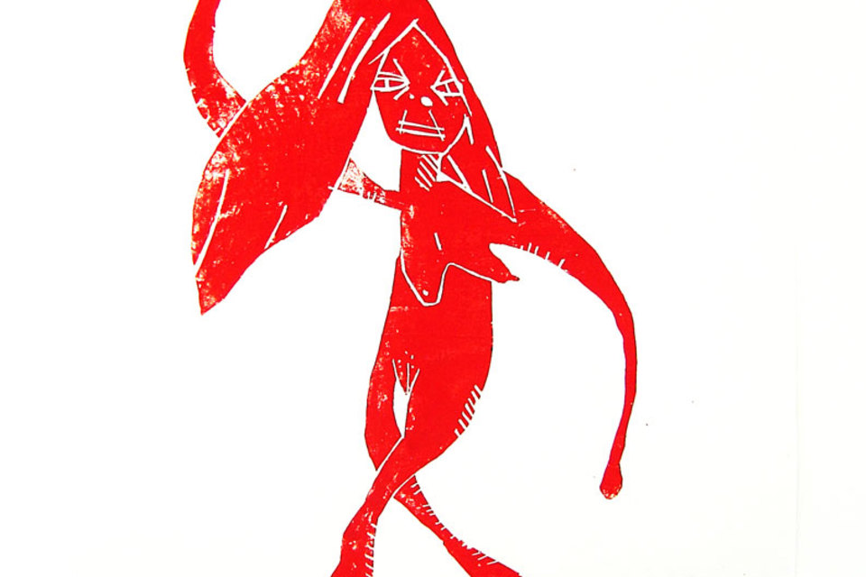 Cedar Lewisohn ‘The Stripper’ 2008 Acrylic Ink on Paper Wood Block Print (l.152cm x w.122cm), Wild Shapes, Cell Project Space